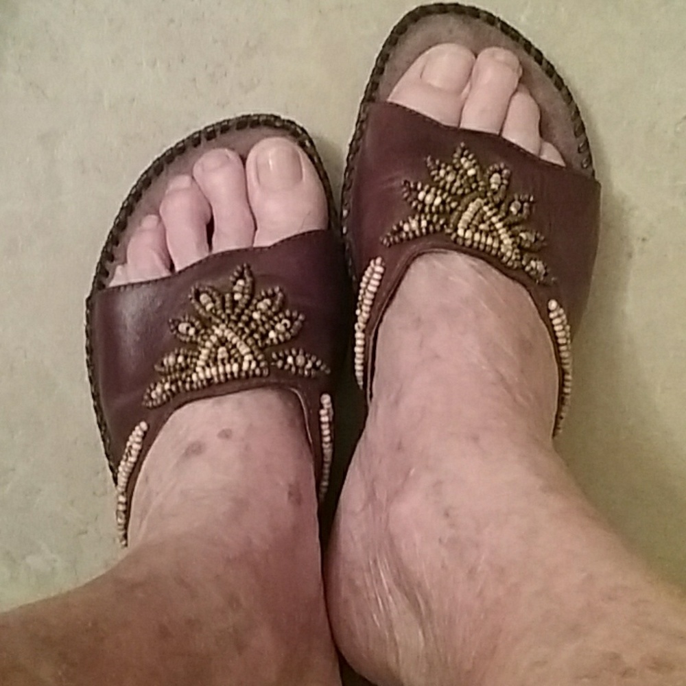 Clark's beaded Brown leather shoes